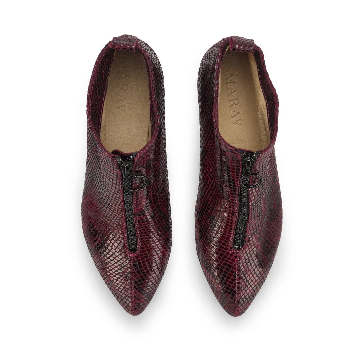 Maray - Leather Ankle Boots Bordeaux
