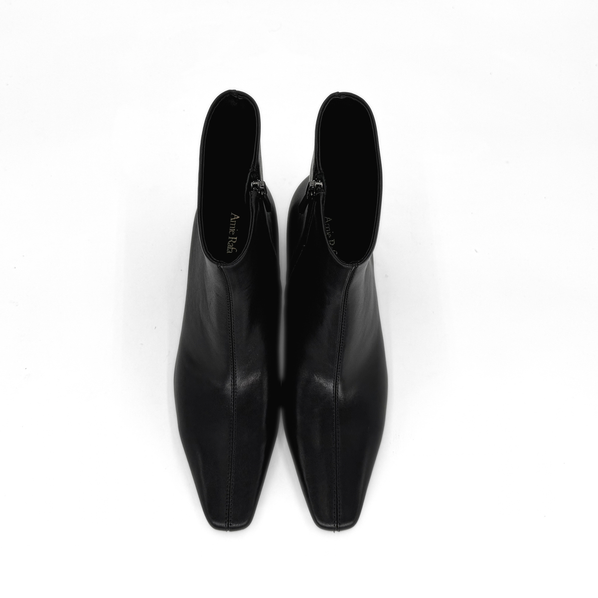 Tess Kitten Heel Booties - Black Leather