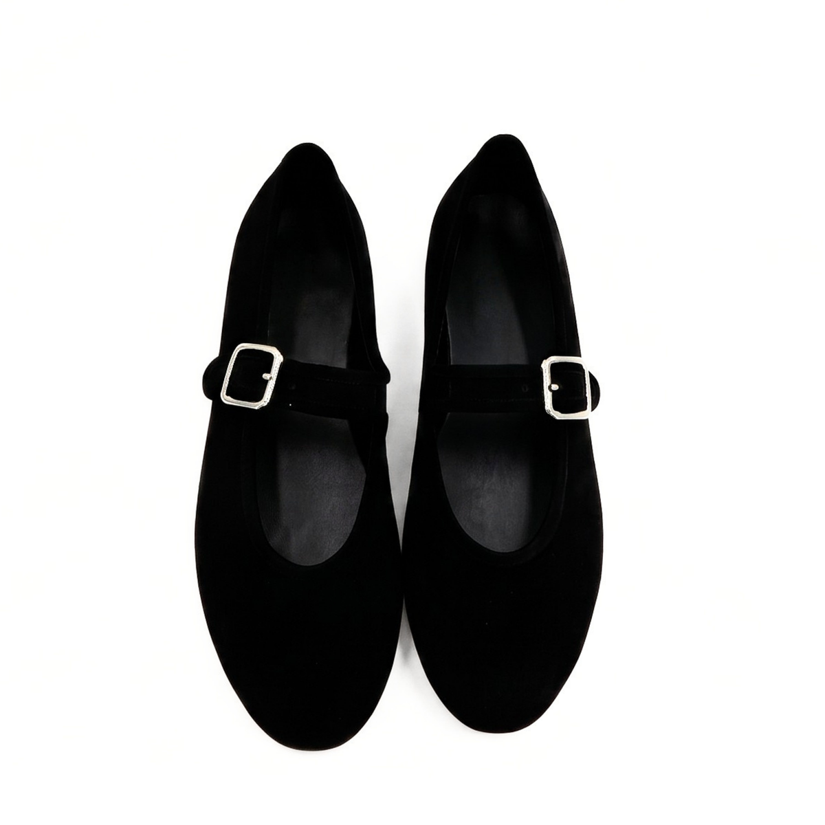 Ashley Suede Mary Jane Flats - Black