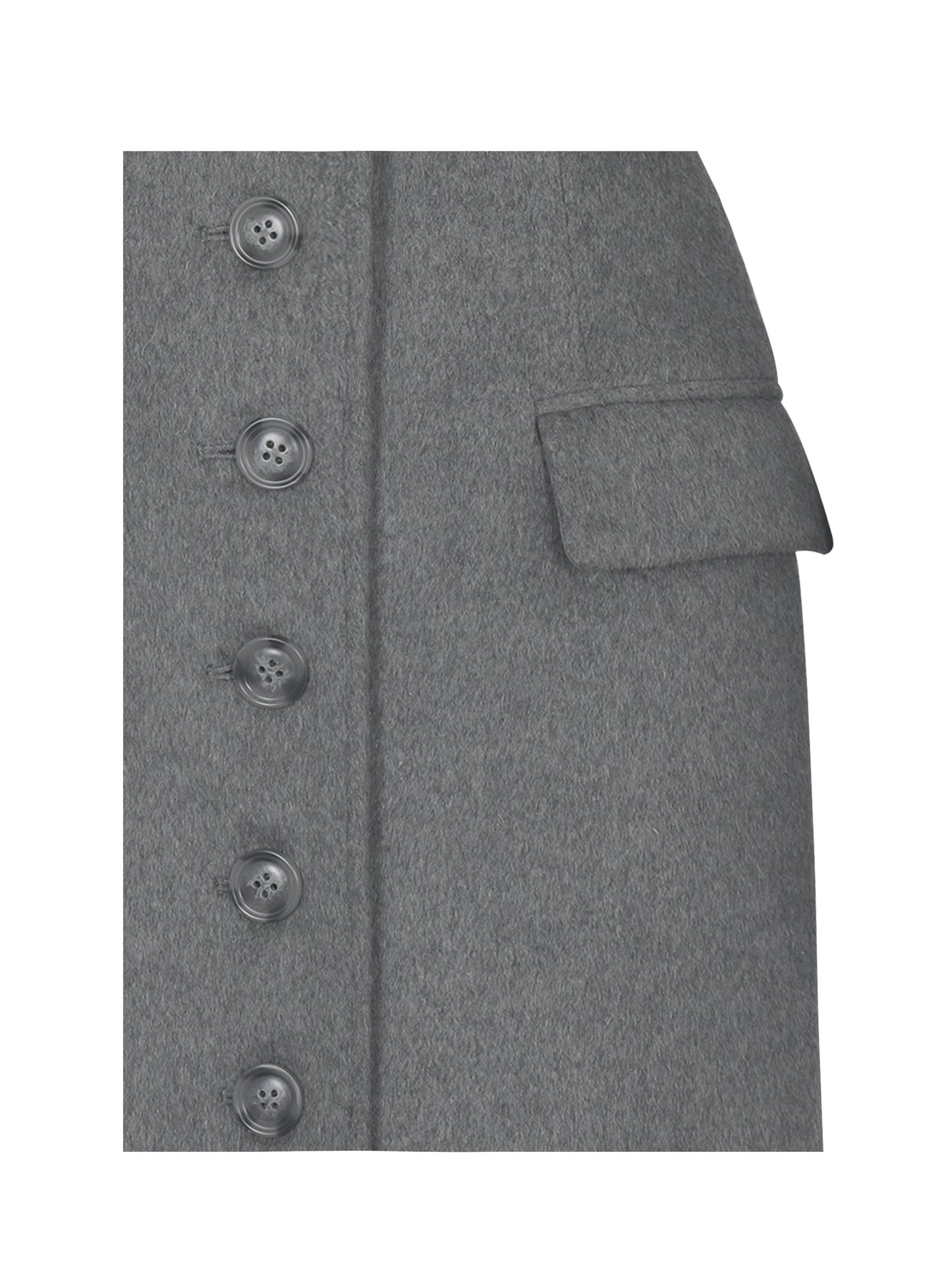 Faye Grey Wool Blend Single-Breasted Coat with Removable Faux Fur Collar