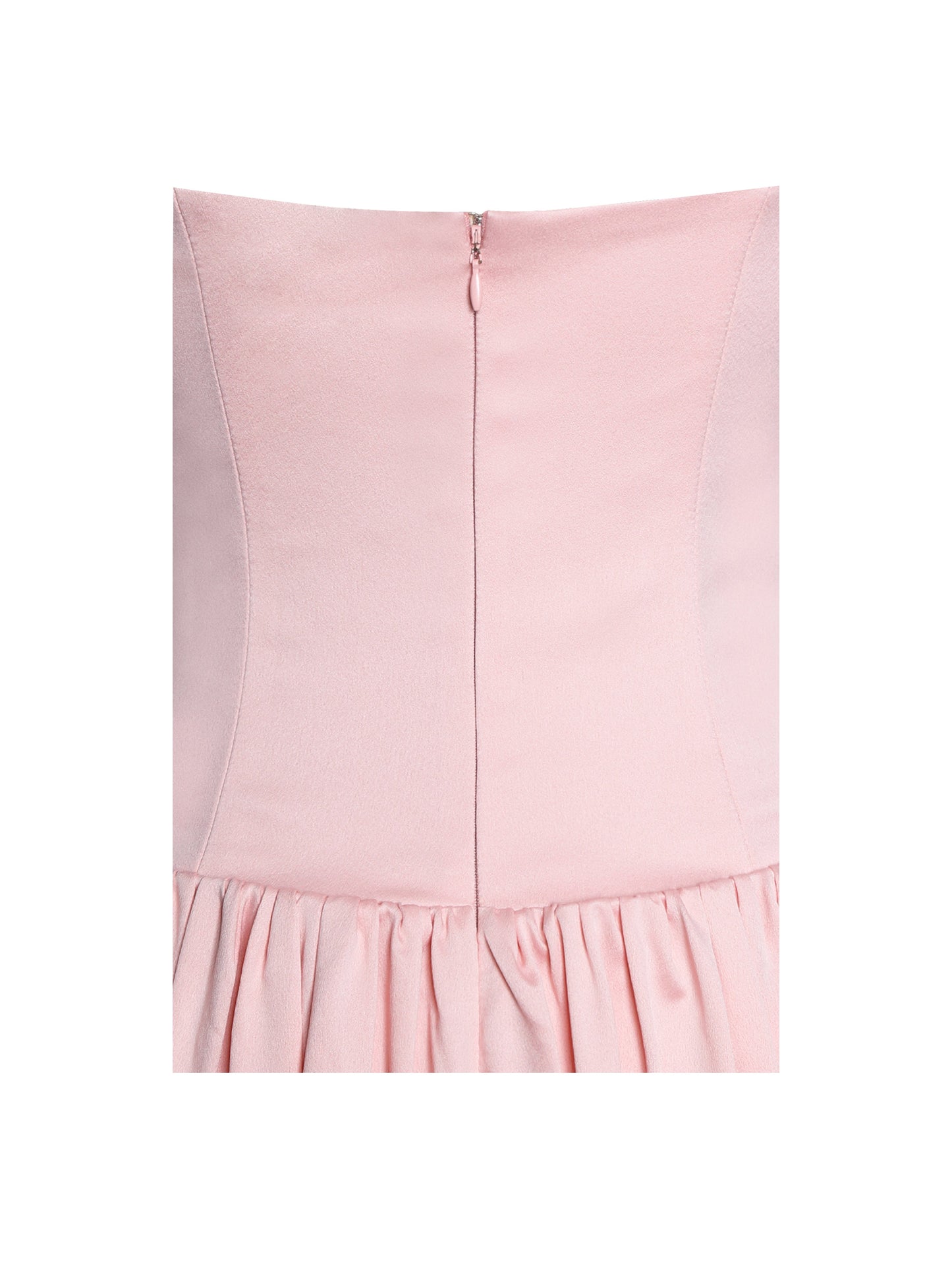 Najwa Baby Pink Ruched Breast Drop Waist Maxi Dress