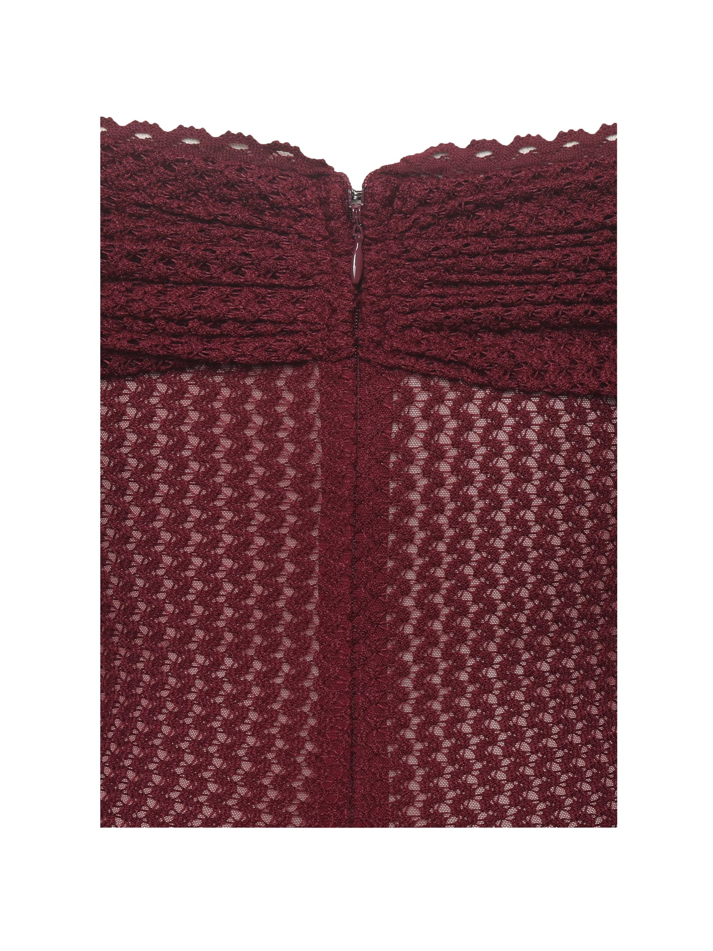 Kaedyn Burgundy Off Shoulder Long Sleeve Crochet Mermaid Maxi Dress