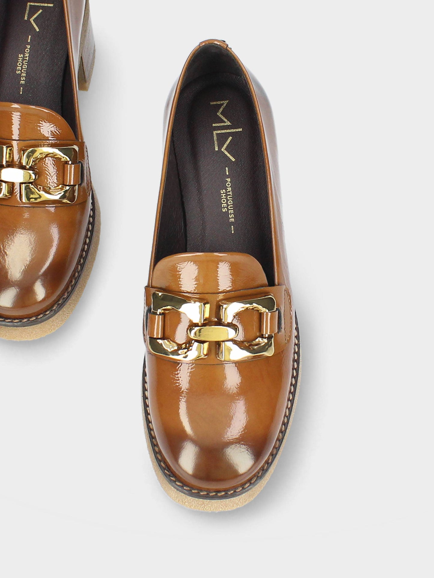 MLV Portuguese Shoes - Camel Moccasin with Medium Heel