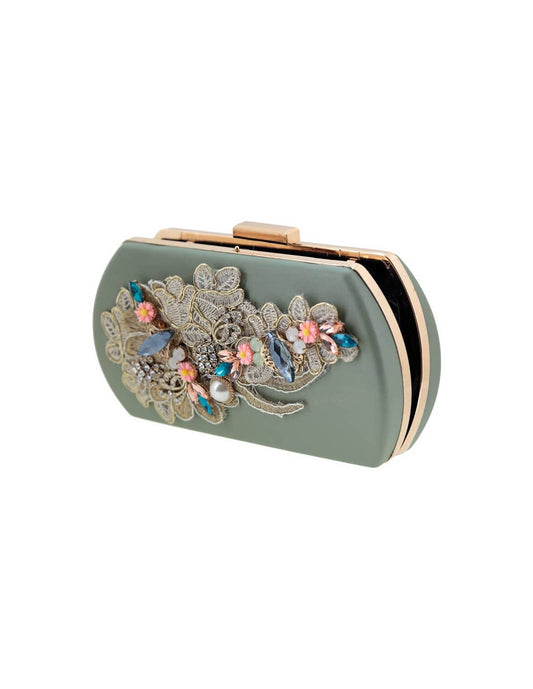 Flormoda - Emerald Crystal-Embellished Clutch
