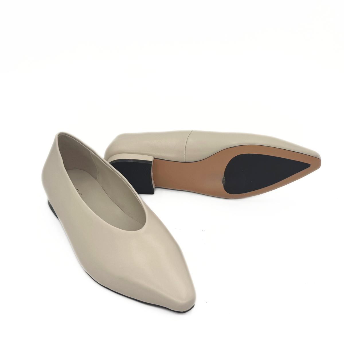 Riley Leather Ballet Flats - Bone