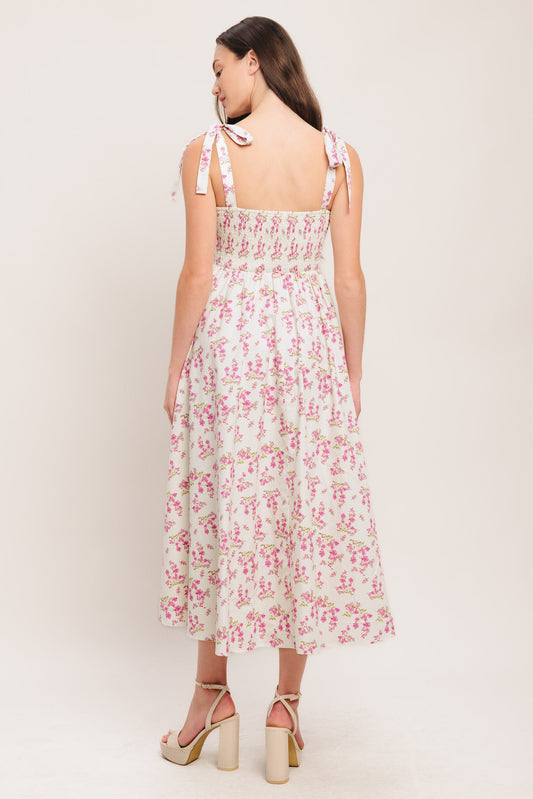PETALS & PROMISES WOVEN MIDI DRESS