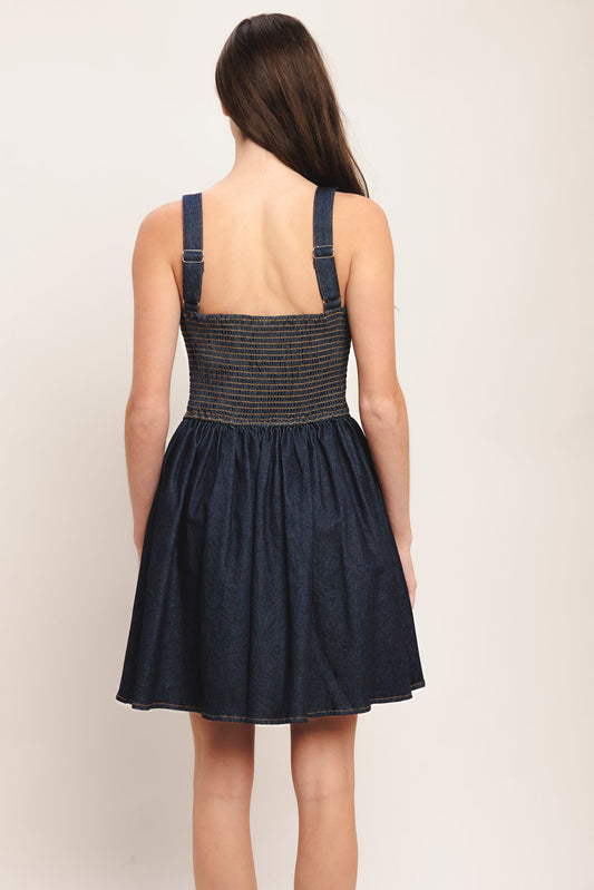 MODERN INDIGO DENIM MINI DRESS