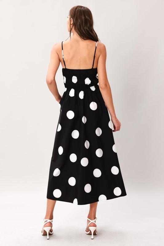 DOT THEORY WOVEN MIDI DRESS