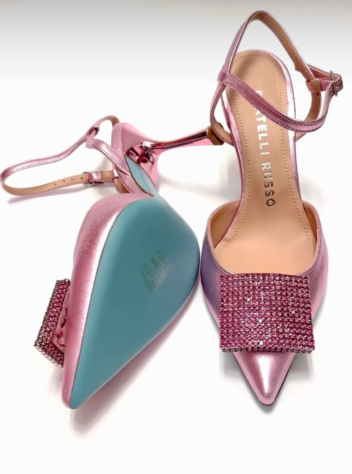 Fratelli Russo - Rose Pink Metallic Ankle-Strap Pump