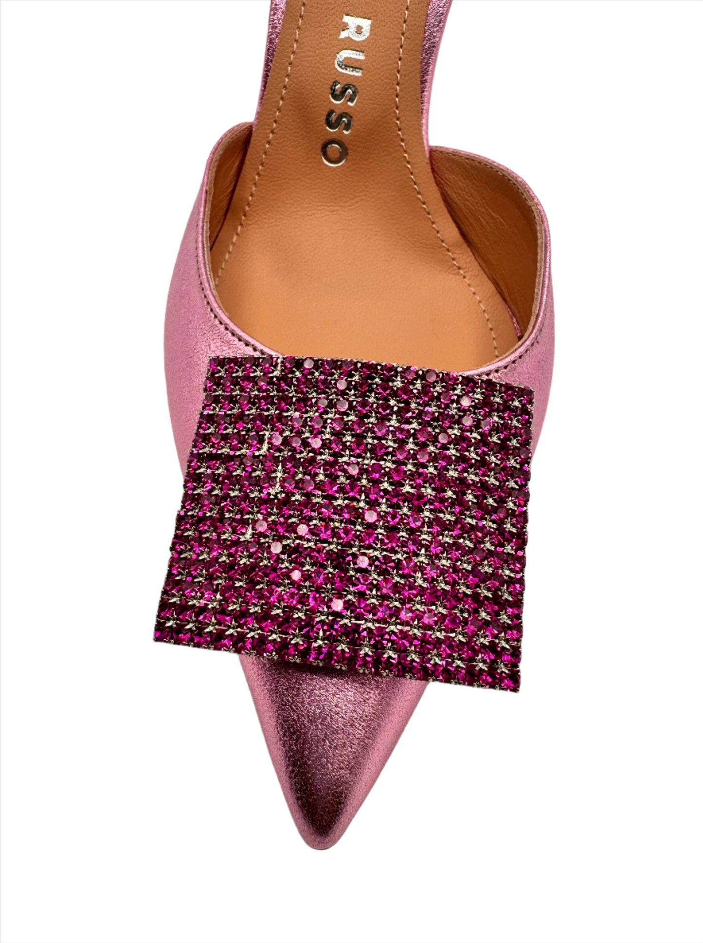 Fratelli Russo - Rose Pink Metallic Ankle-Strap Pump
