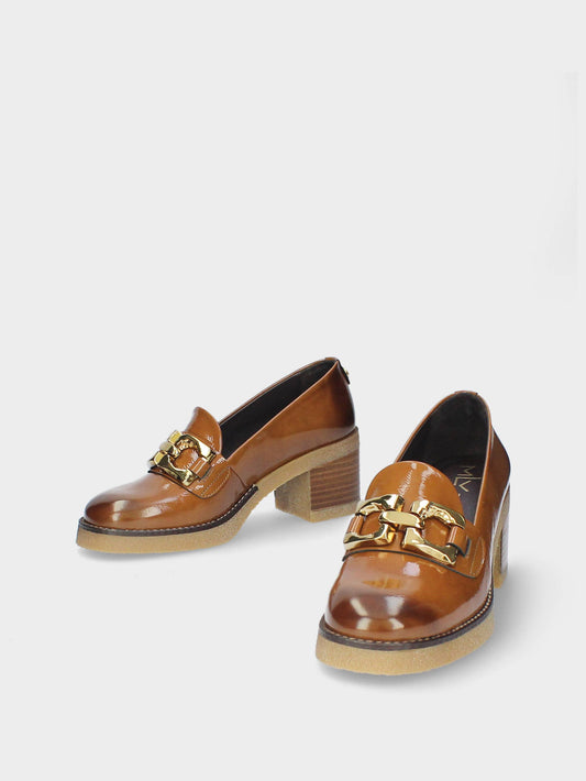 MLV Portuguese Shoes - Camel Moccasin with Medium Heel