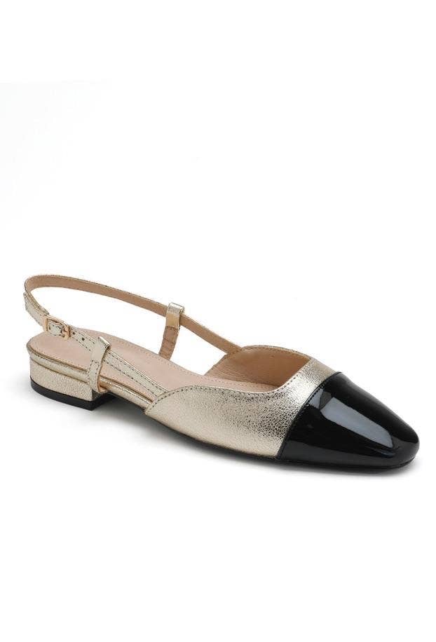 Joia Paris - Two-tone Low Heel Slingback Flats