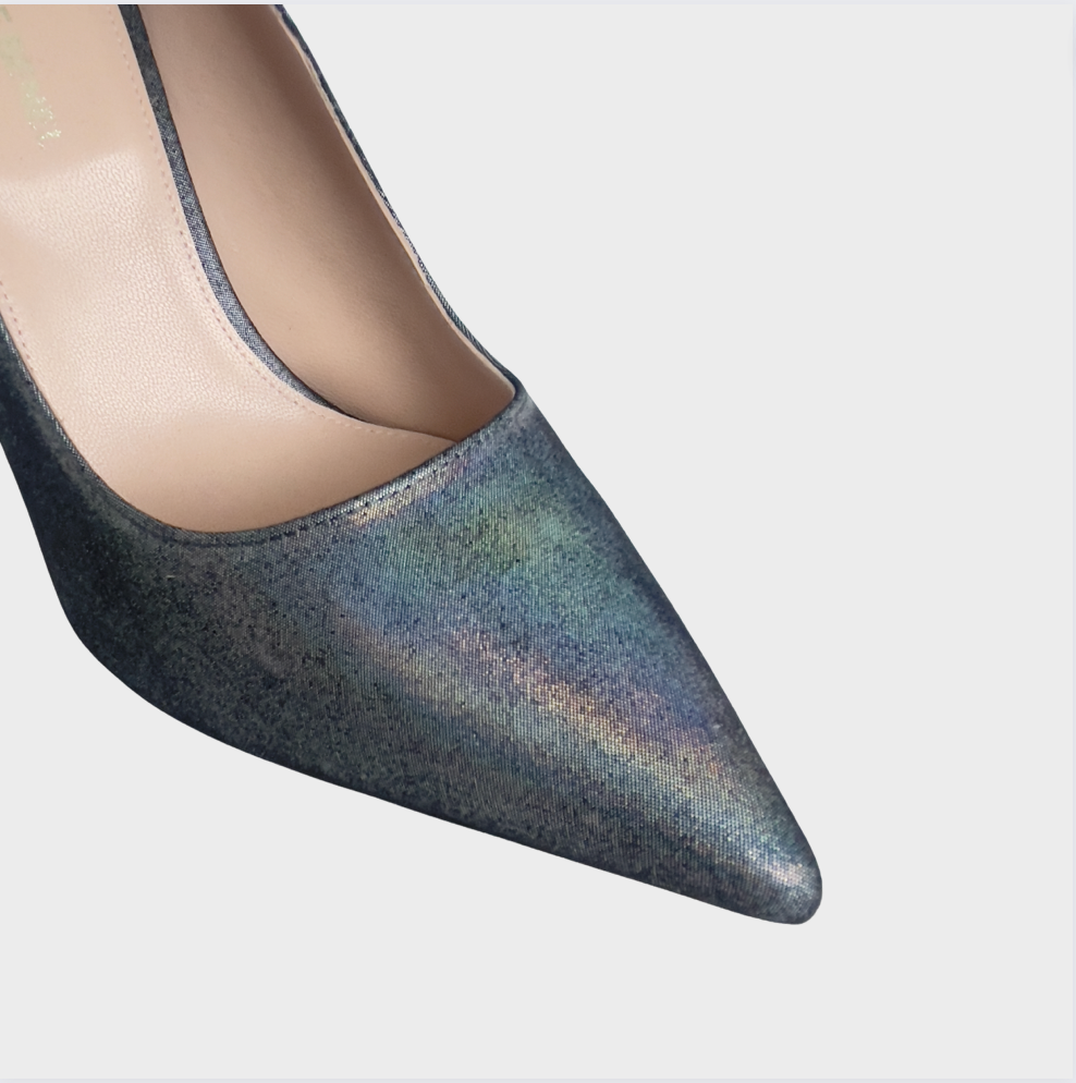 SOPHIE BENEL PARIS - Black Grey holographic stiletto heel pumps