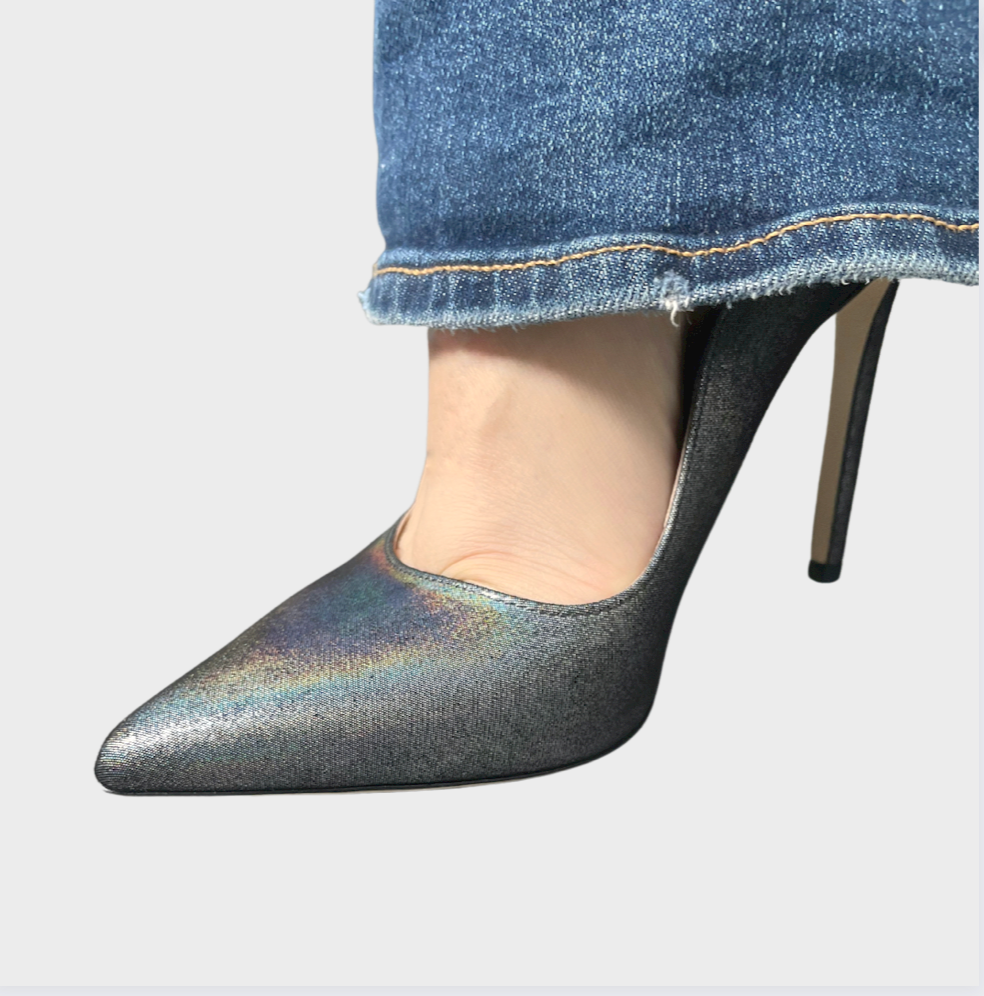 SOPHIE BENEL PARIS - Black Grey holographic stiletto heel pumps