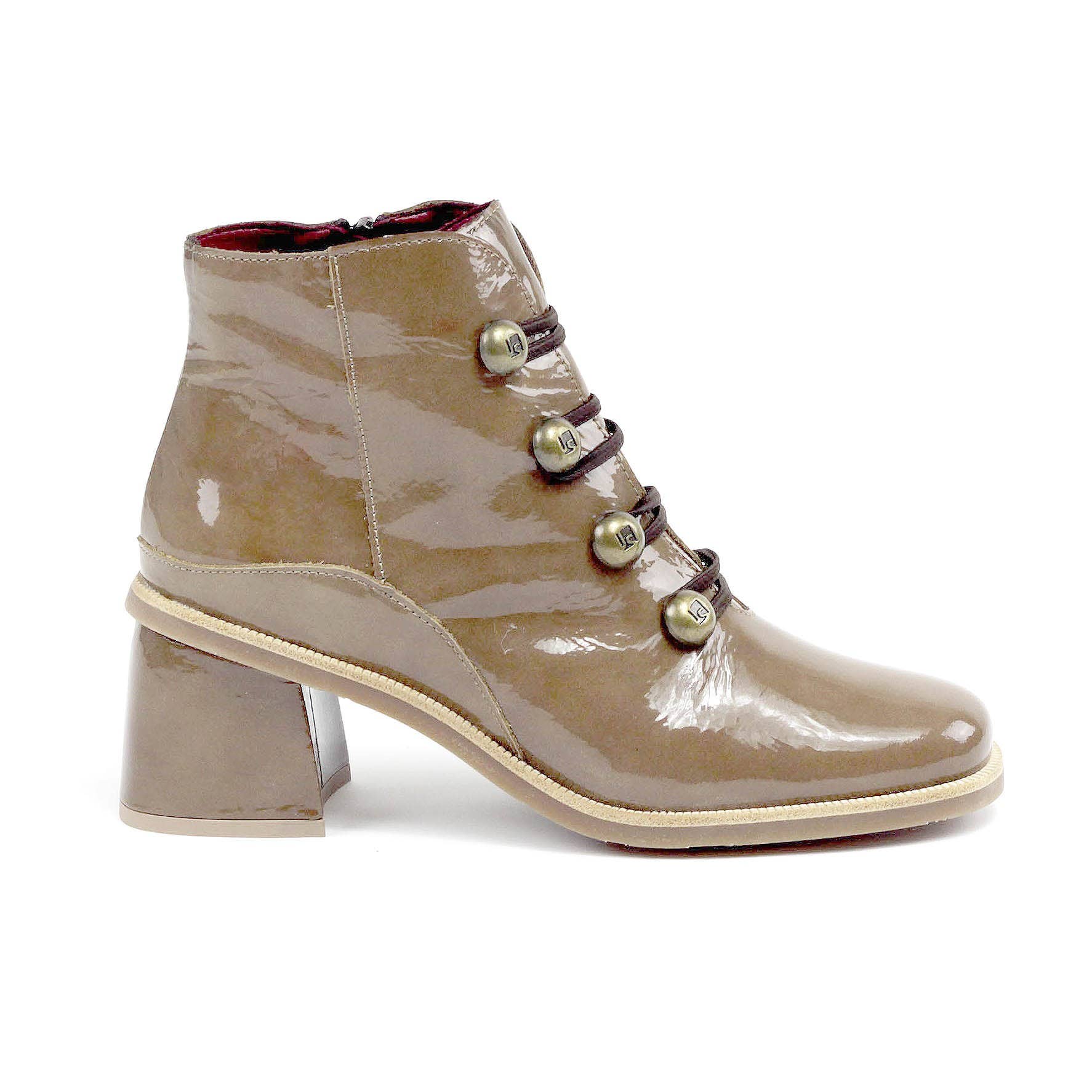 Jose Saenz Olga Boot Leather Patent Leather Tierra