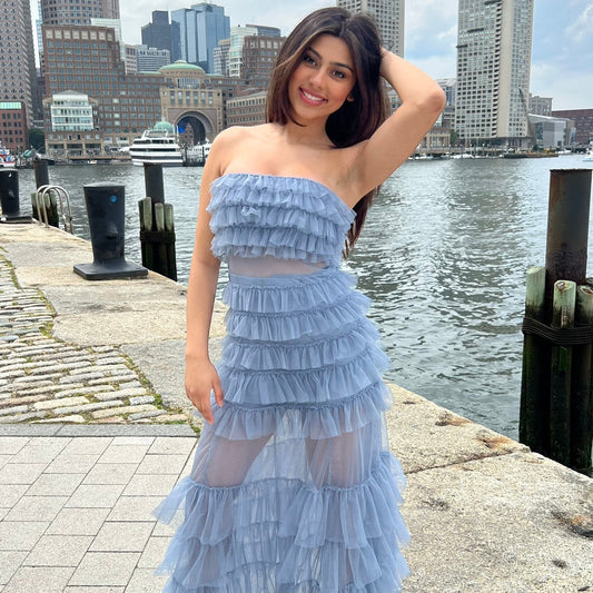 Georgia Maxi Dress - Smoky Blue