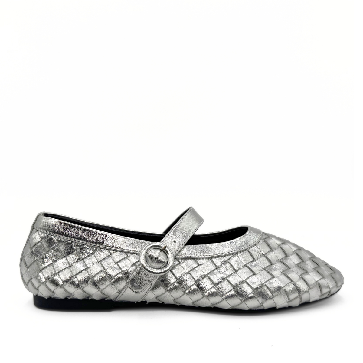 Rena Woven Mary Janes - Silver