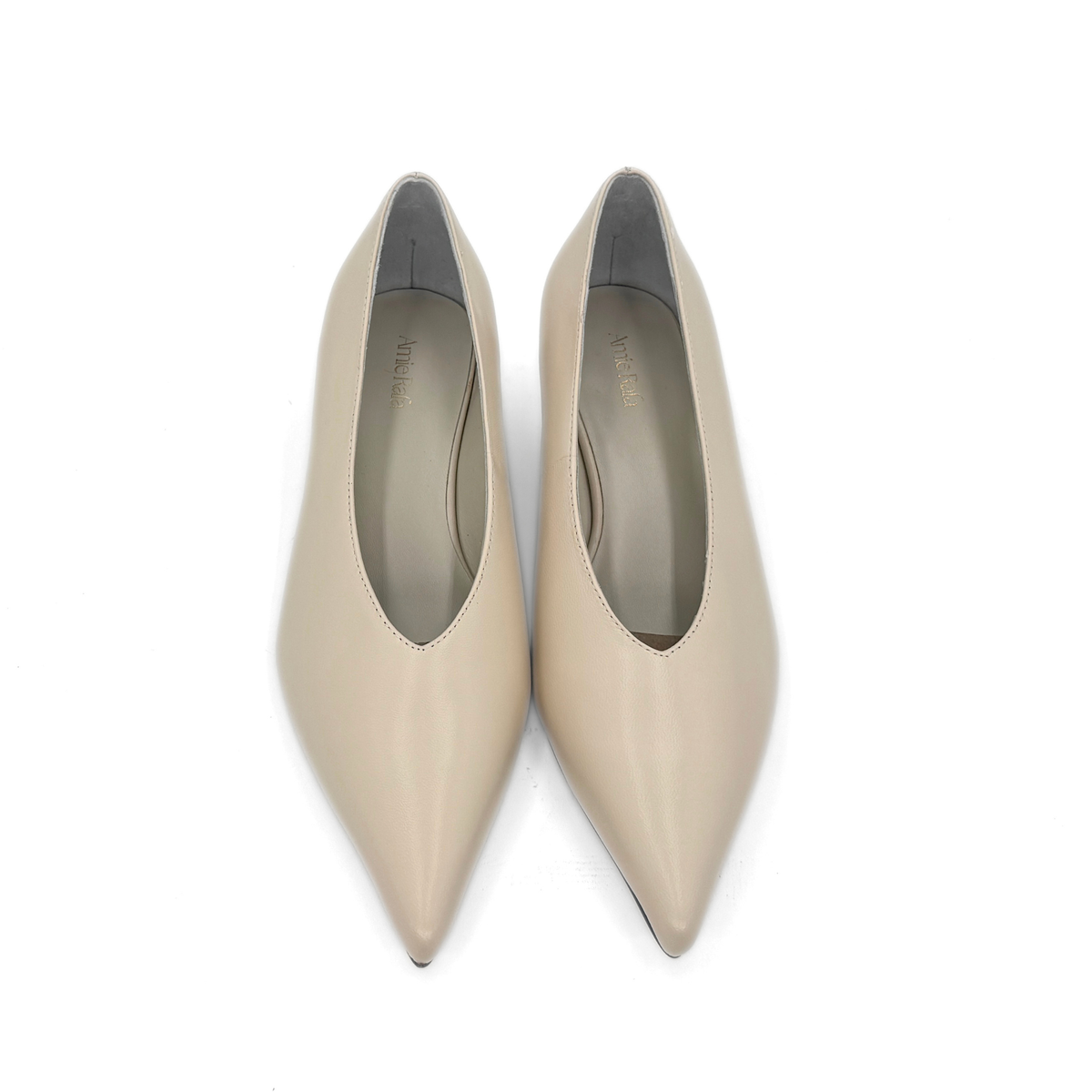 JoJo Leather Wedge Pumps - Bone