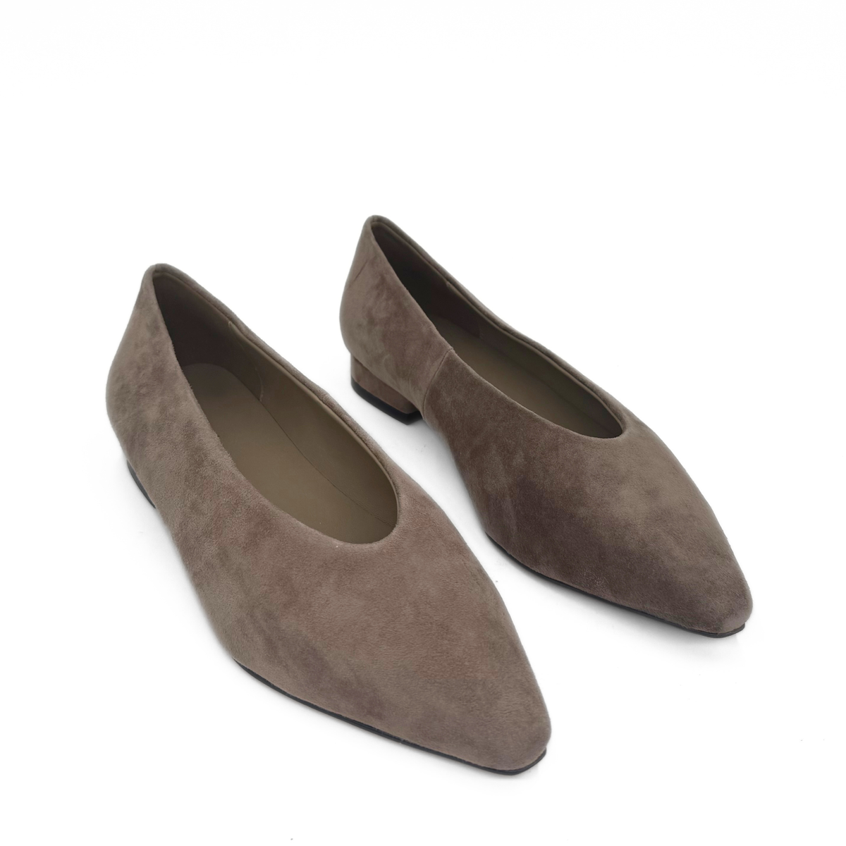 Riley Suede Ballet Flats - Taupe Suede