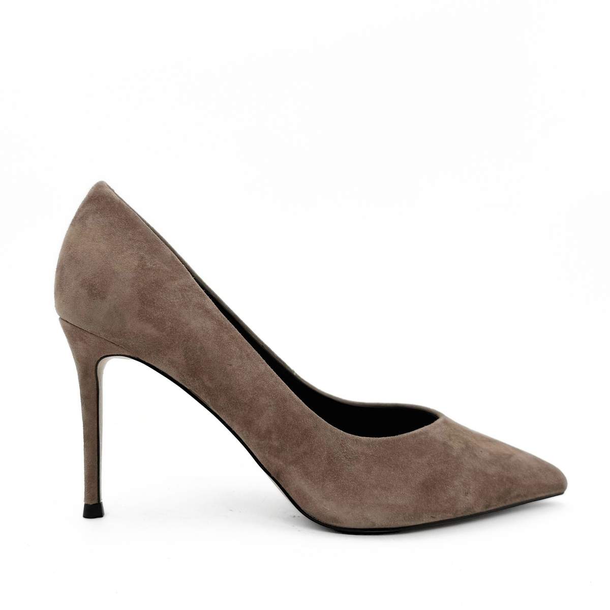 Noreen 90mm Suede Pumps - Taupe Suede