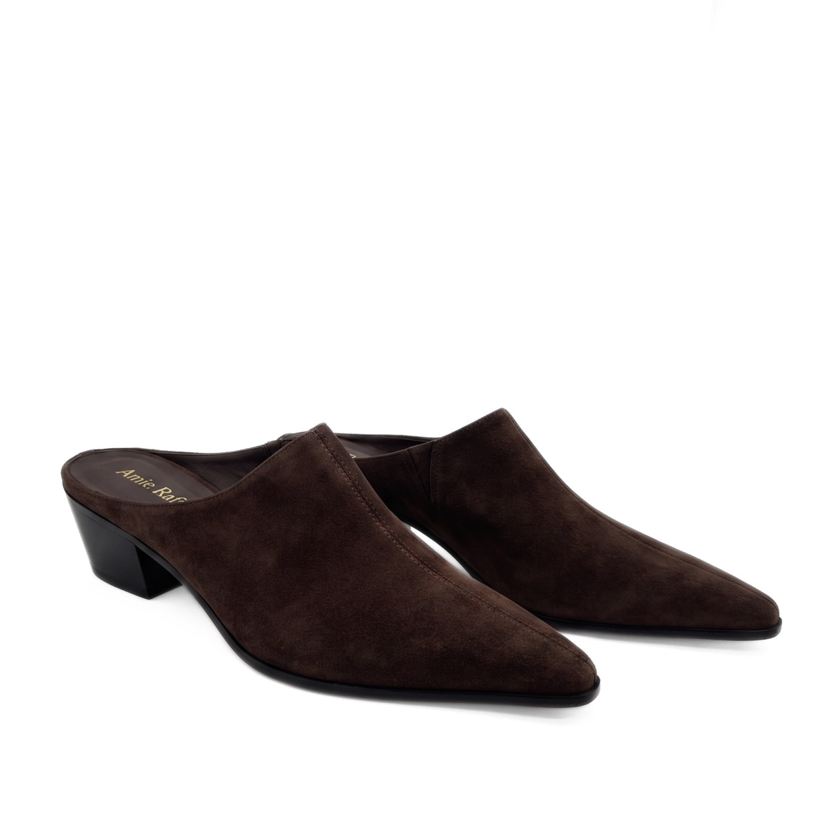 Carla Suede Western Mules - Brown Suede