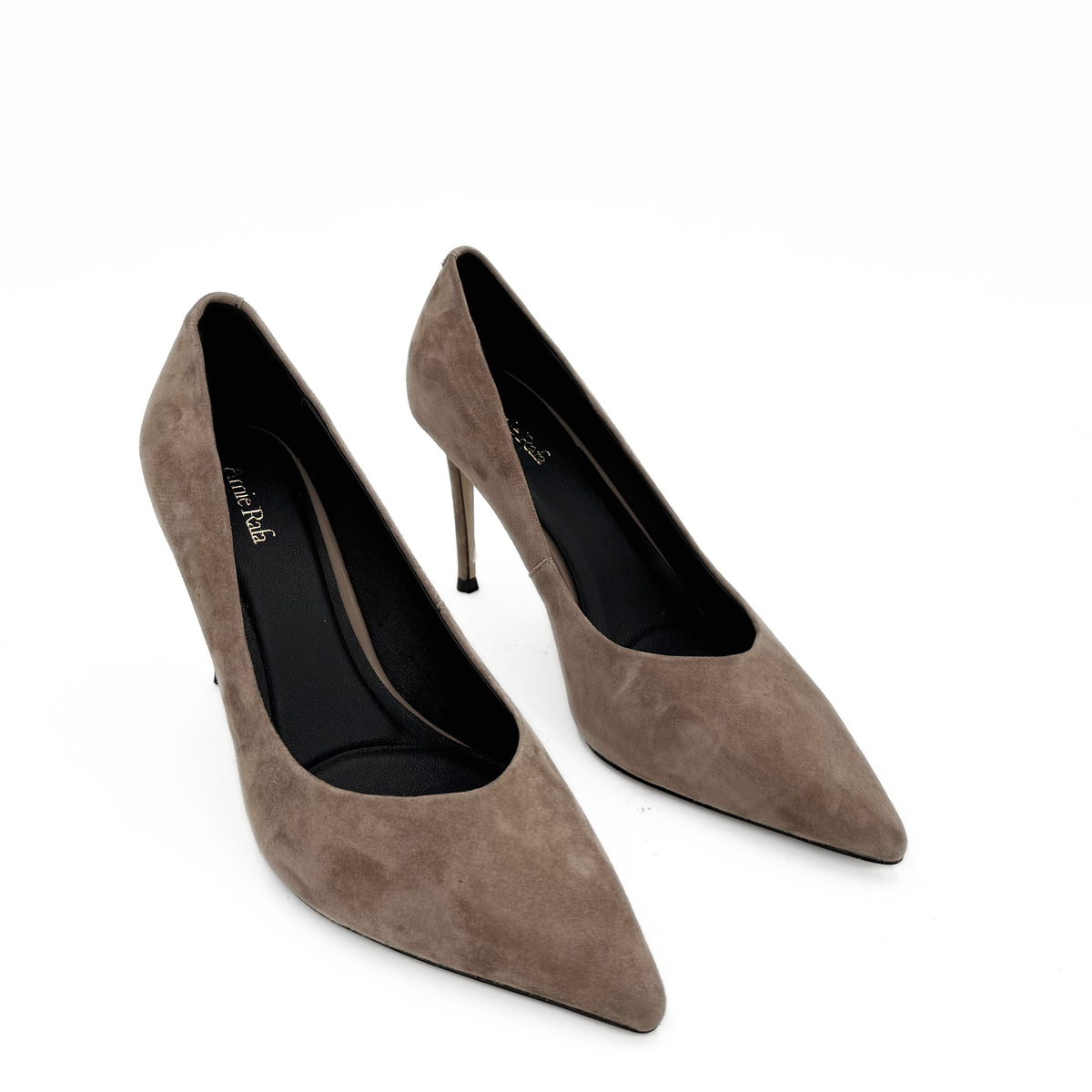 Noreen 90mm Suede Pumps - Taupe Suede