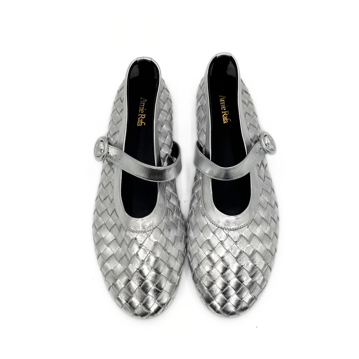 Rena Woven Mary Janes - Silver