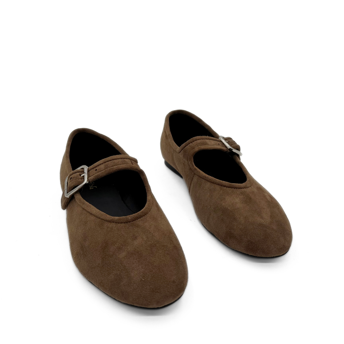 Ashley Suede Mary Jane Flats - Taupe