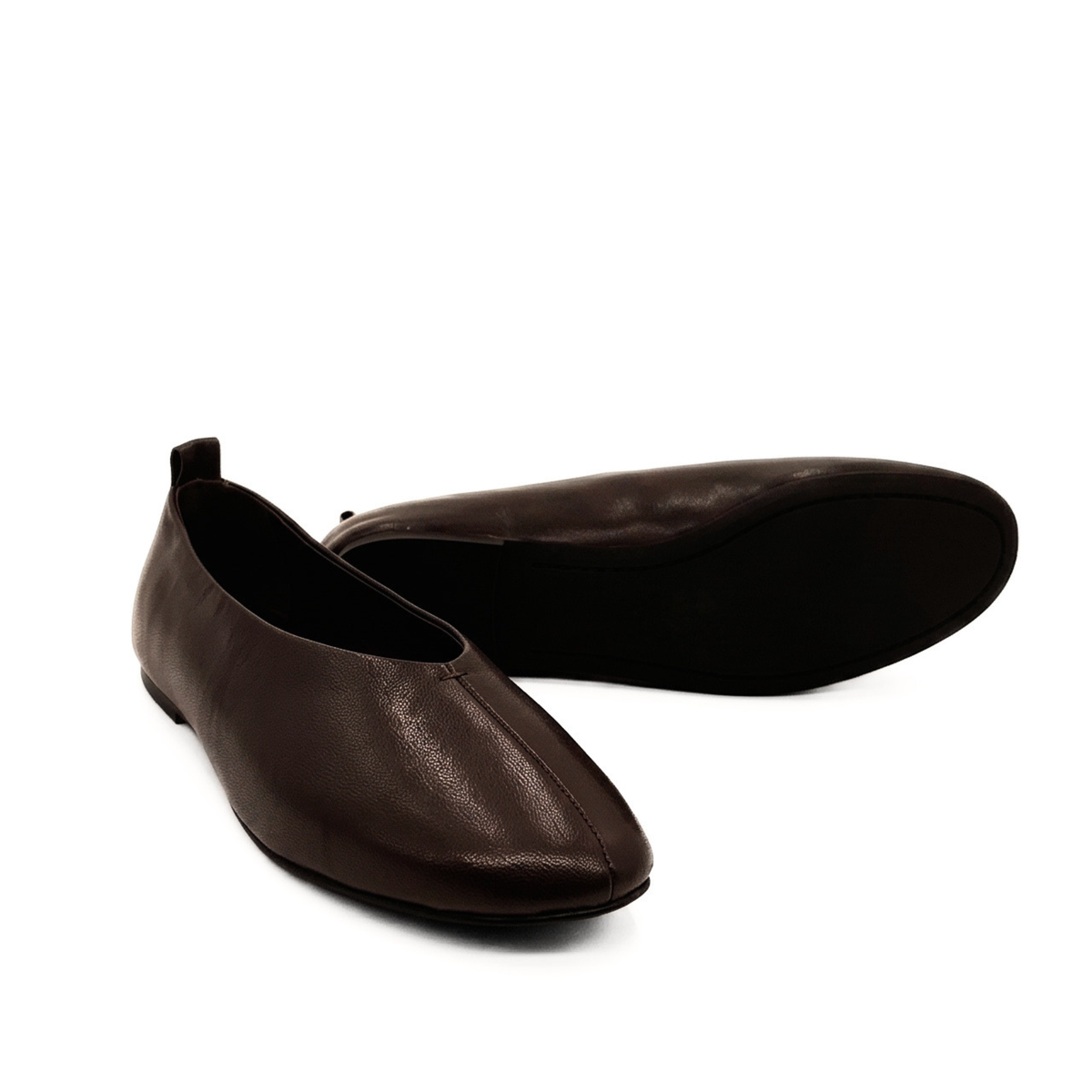 Erika II Leather Ballet Flats - Brown Leather