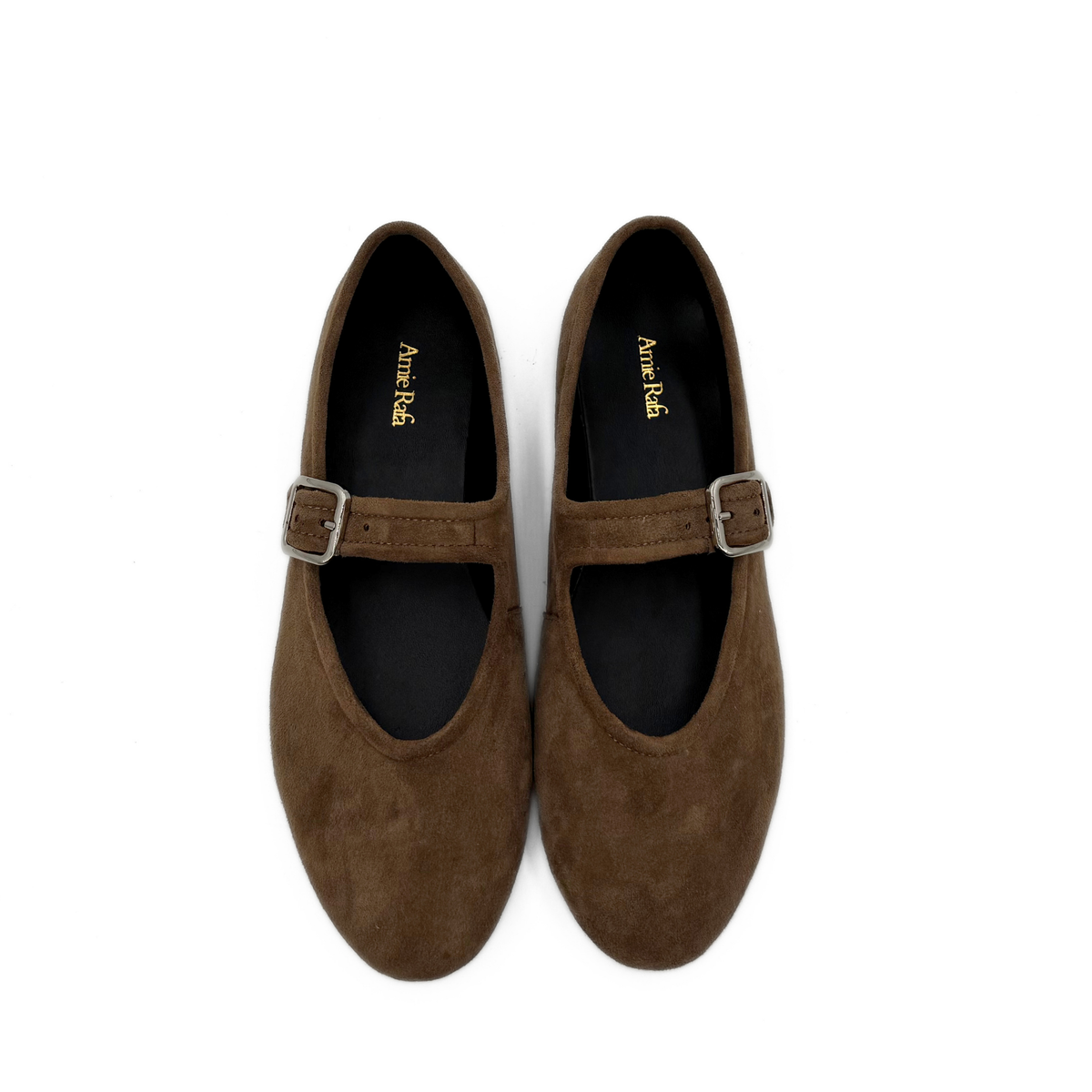 Ashley Suede Mary Jane Flats - Taupe