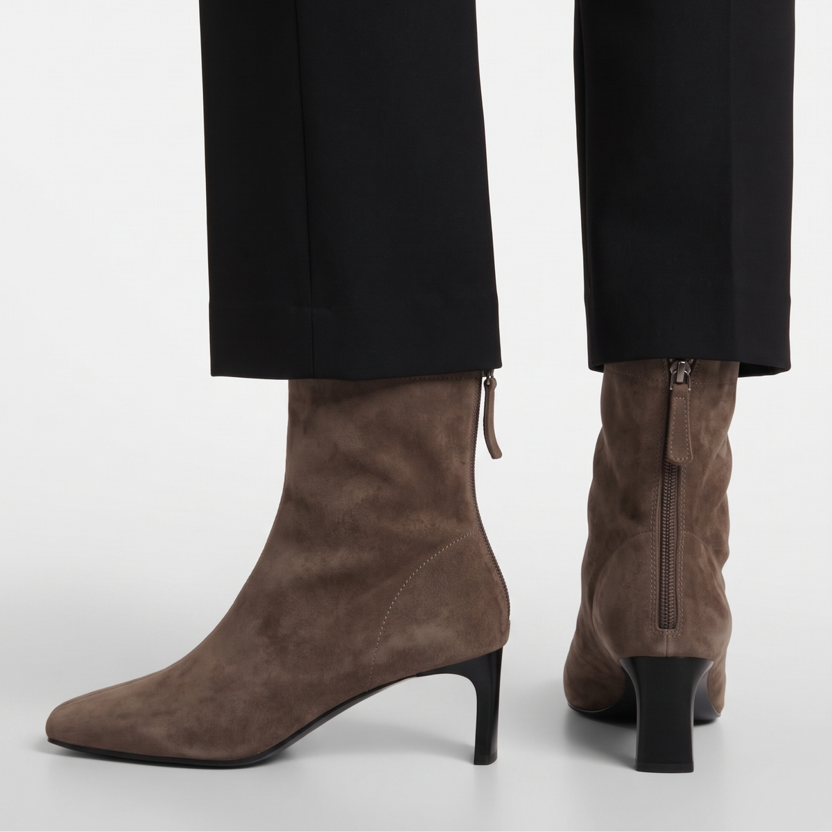 Harlow Suede Booties - Taupe Suede