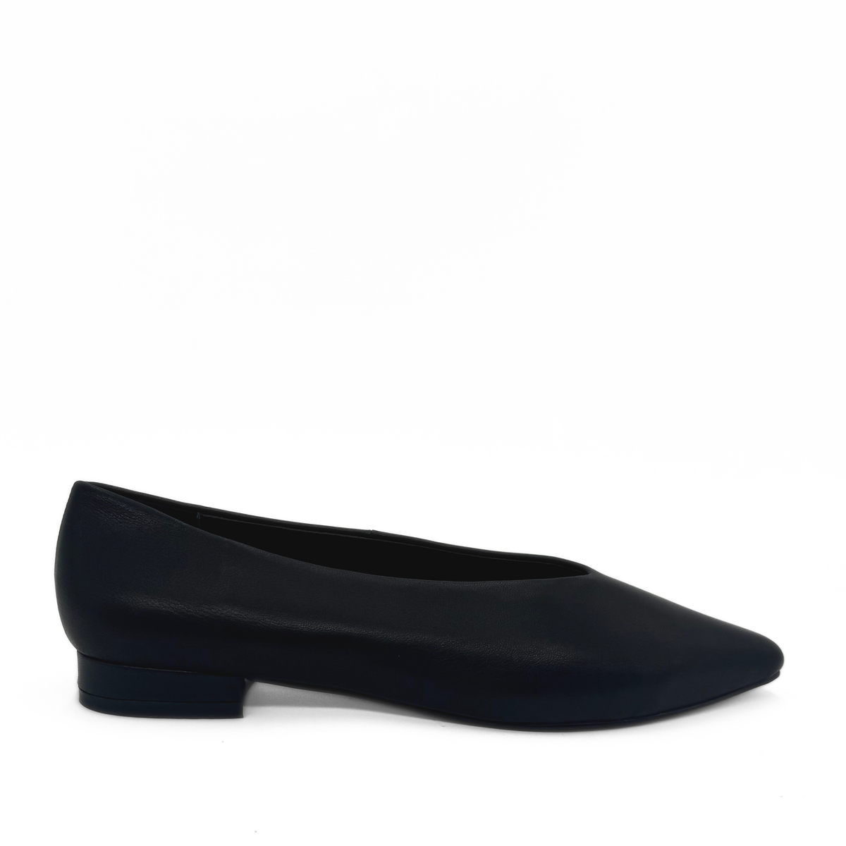 Riley Leather Ballet Flats - Black Suede