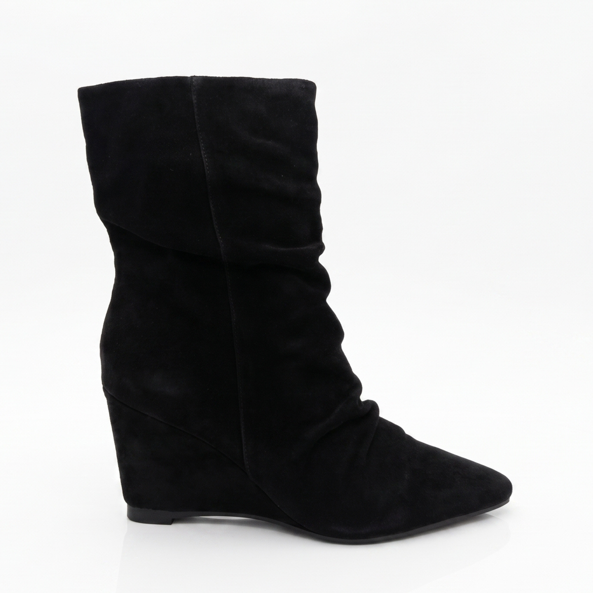 Jill Slouch Wedge Boots - Black