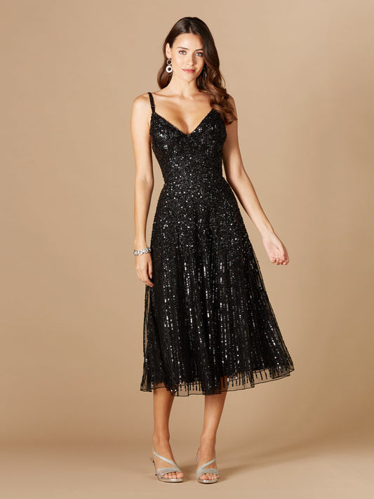 Flowing, Sequin Midi Dress