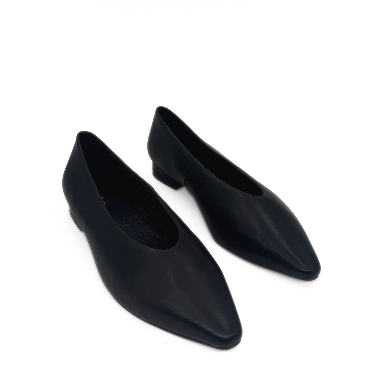 Riley Leather Ballet Flats - Black Suede