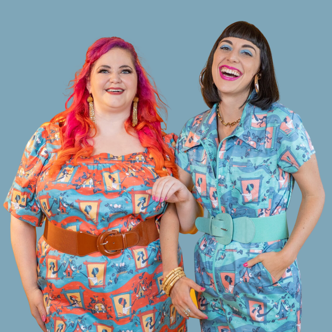 Brownstone Betties Jumpsuit in Aqua & Peach