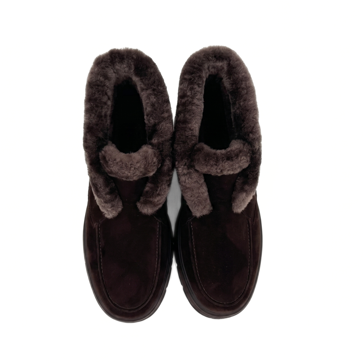 Meredith Suede Shearling Ankle Boot - Brown