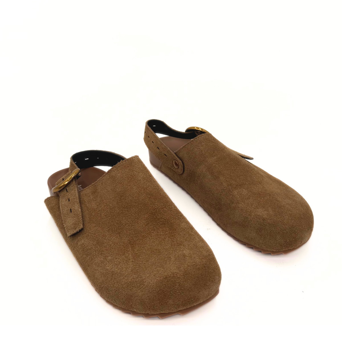 Toni Suede Clogs - Taupe