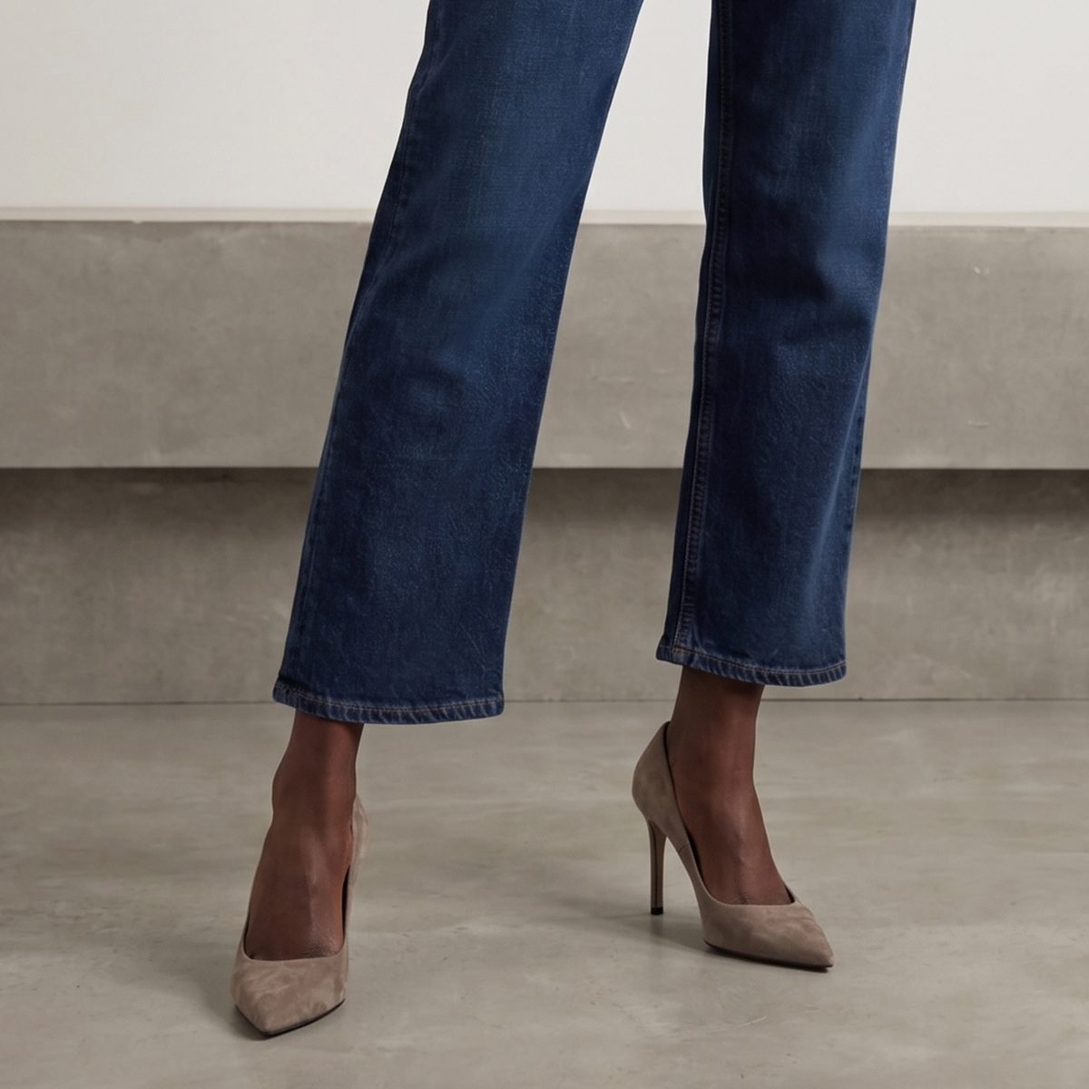 Noreen 90mm Suede Pumps - Taupe Suede