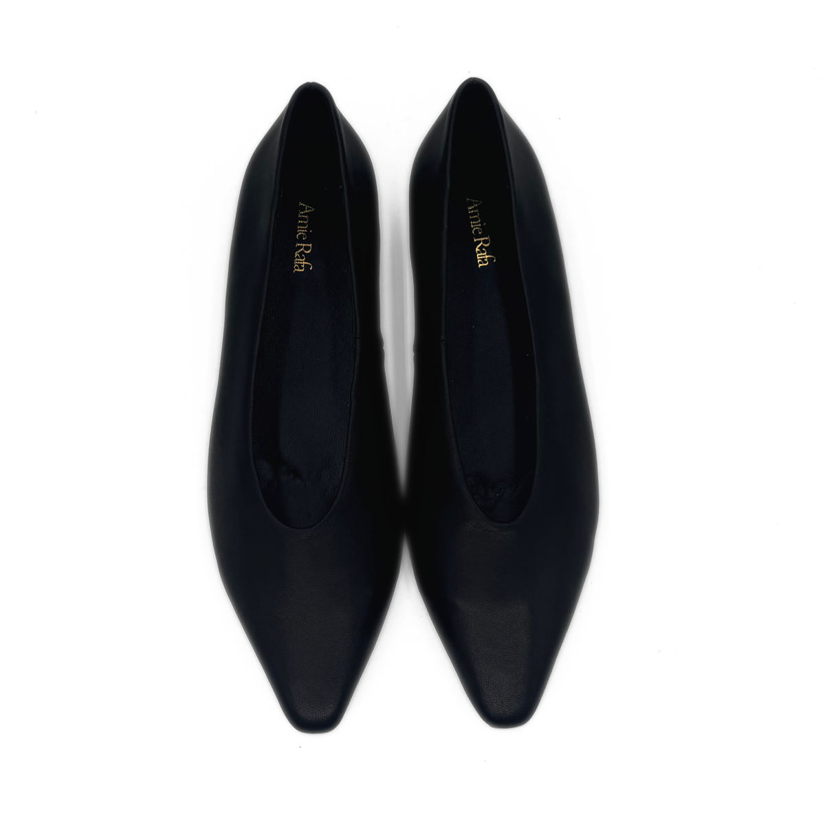 Riley Leather Ballet Flats - Black Suede