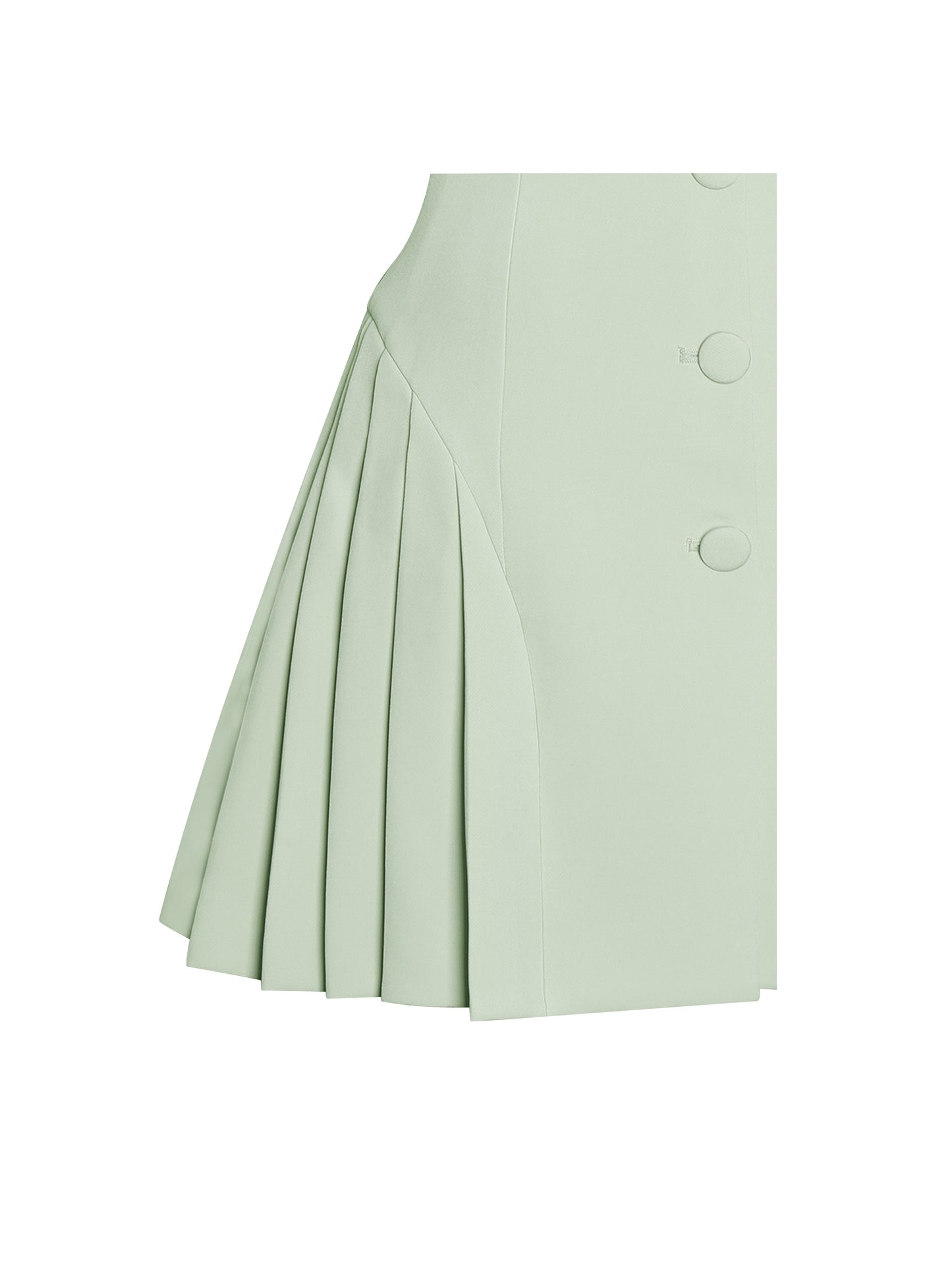 Delia Pistachio Green Blazer Dress with Pleated Detail