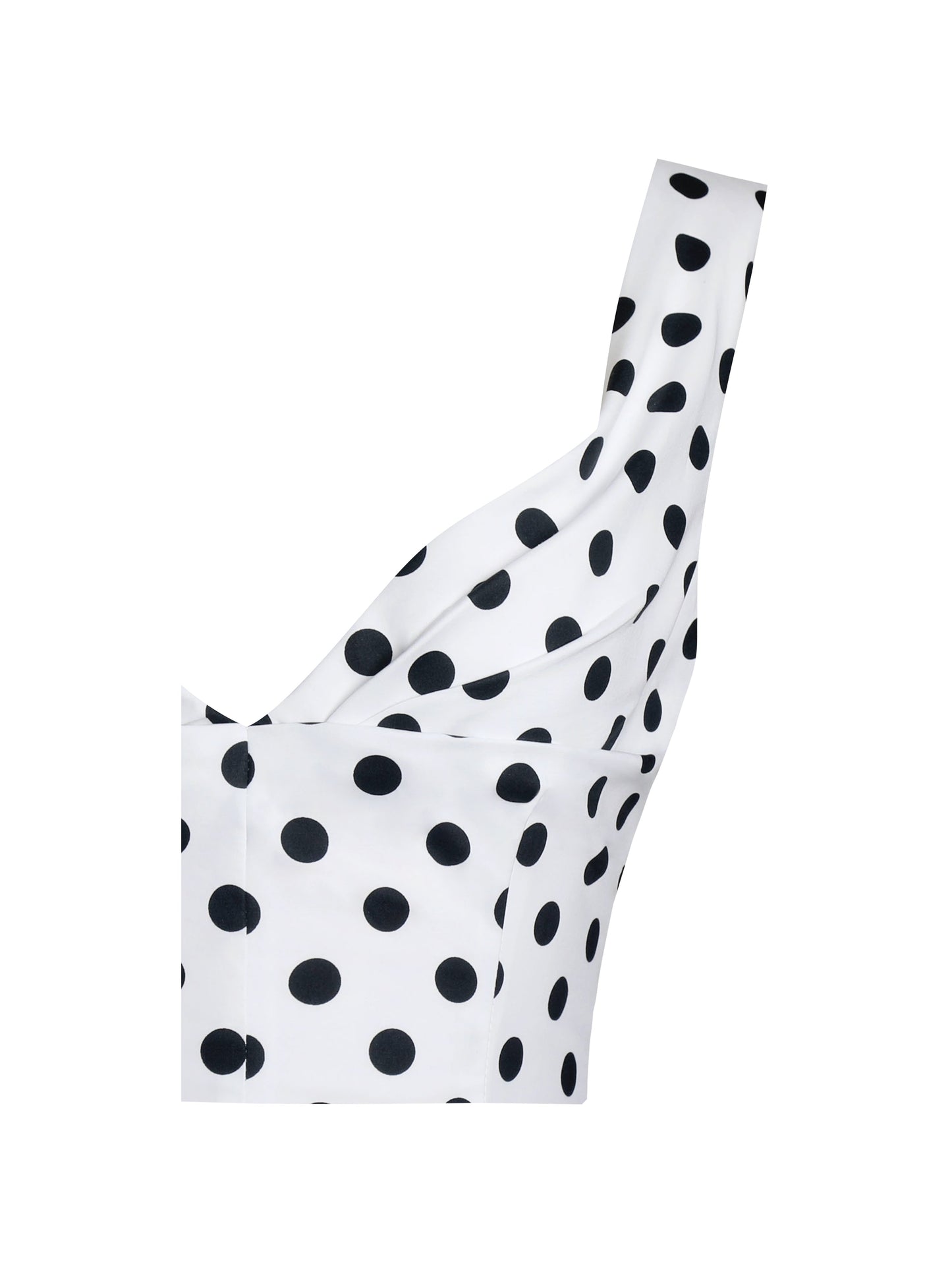 Rahma Polka Dot Drop Waist Midi Cotton Poplin Dress