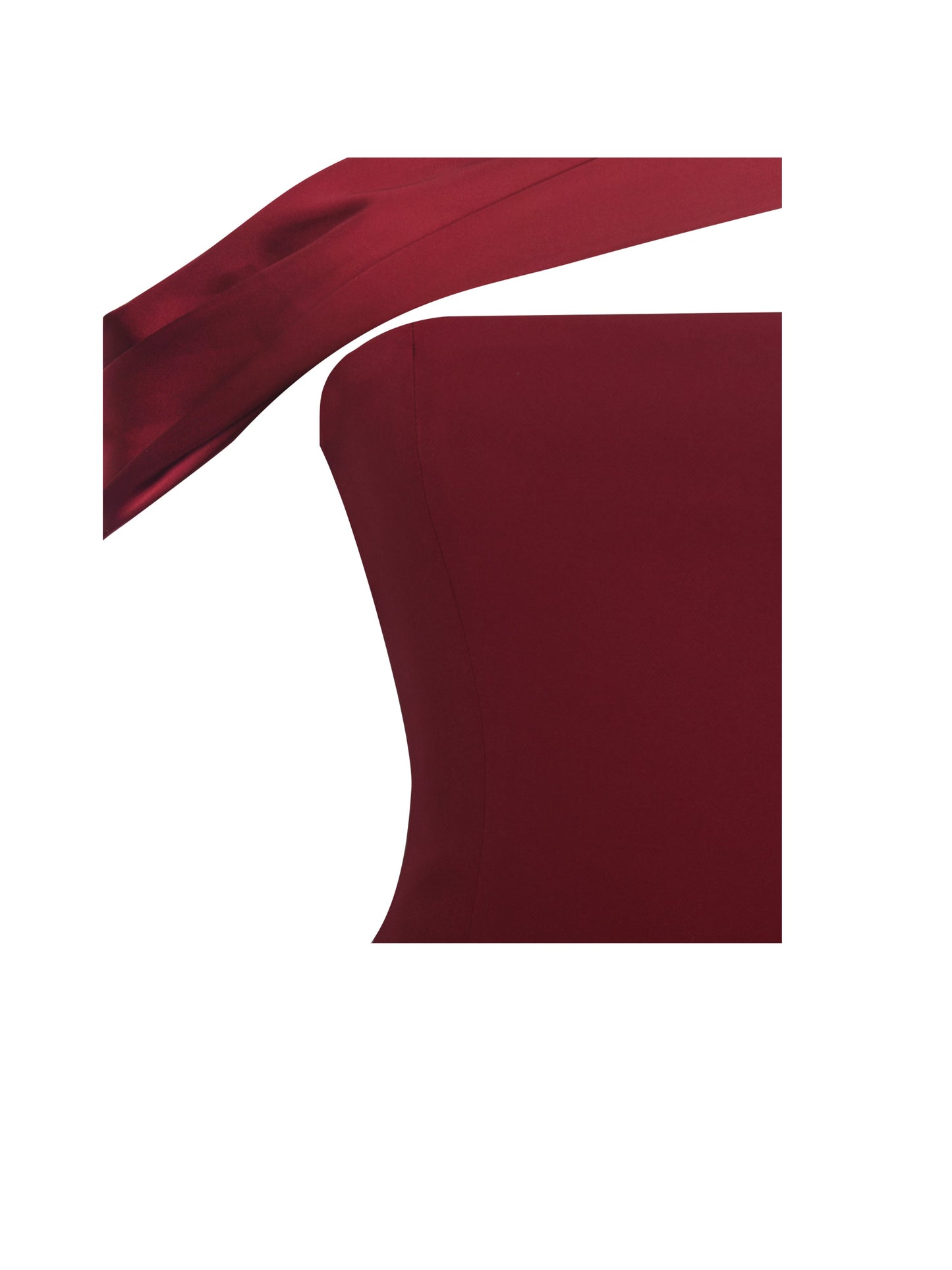 Ovelia Crimson Satin Ribbon Strapless Mini Dress