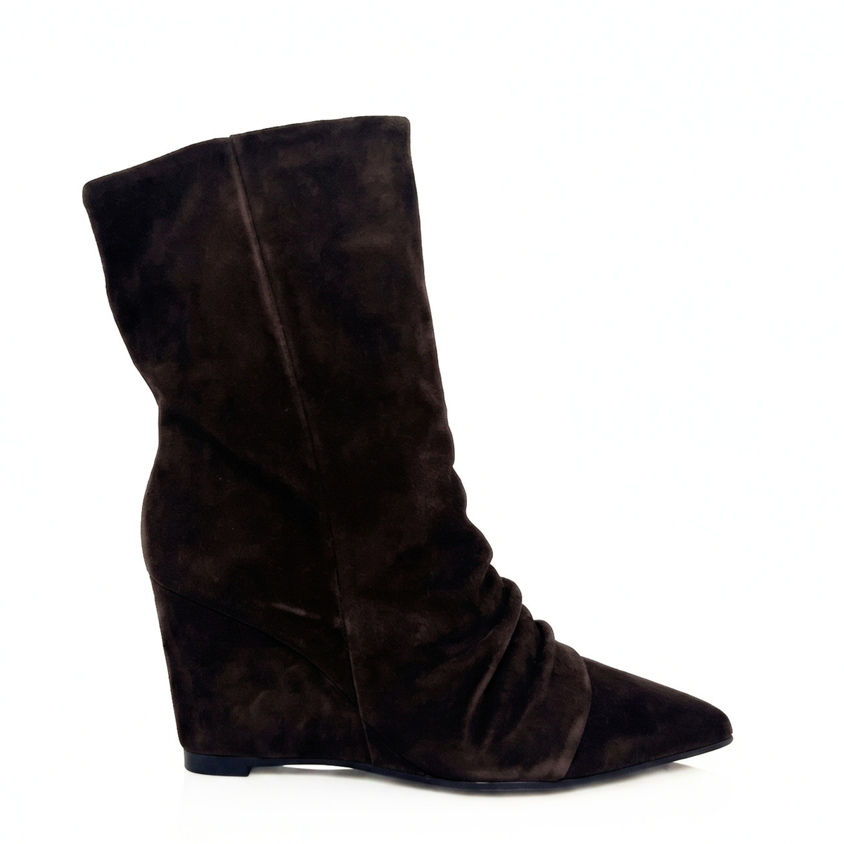 Jill Slouch Wedge Boots - Brown