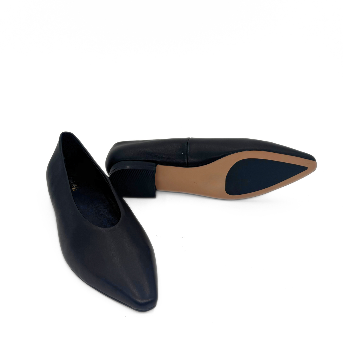 Riley Leather Ballet Flats - Black Suede