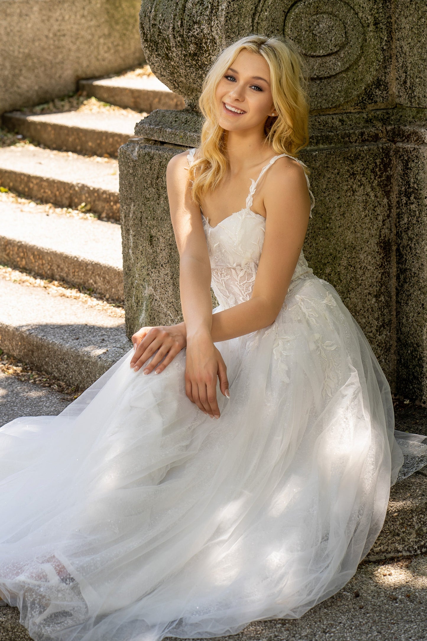 Sheer Bodice Lace Bridal Ballgown