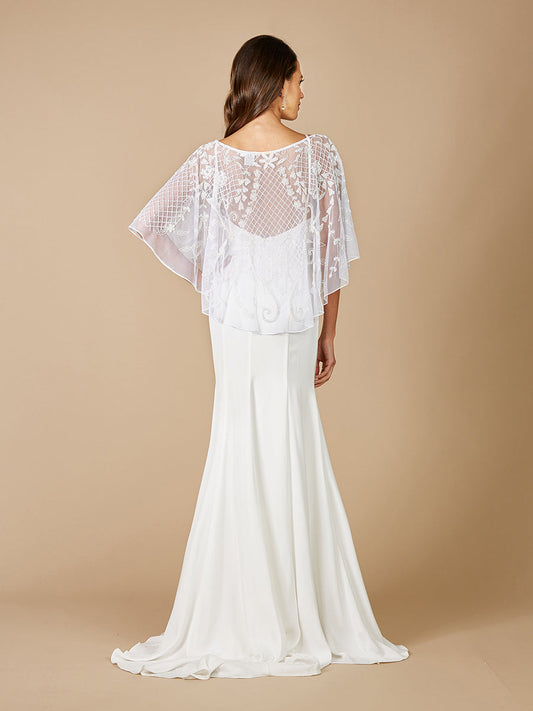 Georgina Beaded Pull-On Bridal Capelet