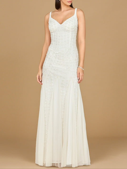 Beaded Bridal Gown with Godets