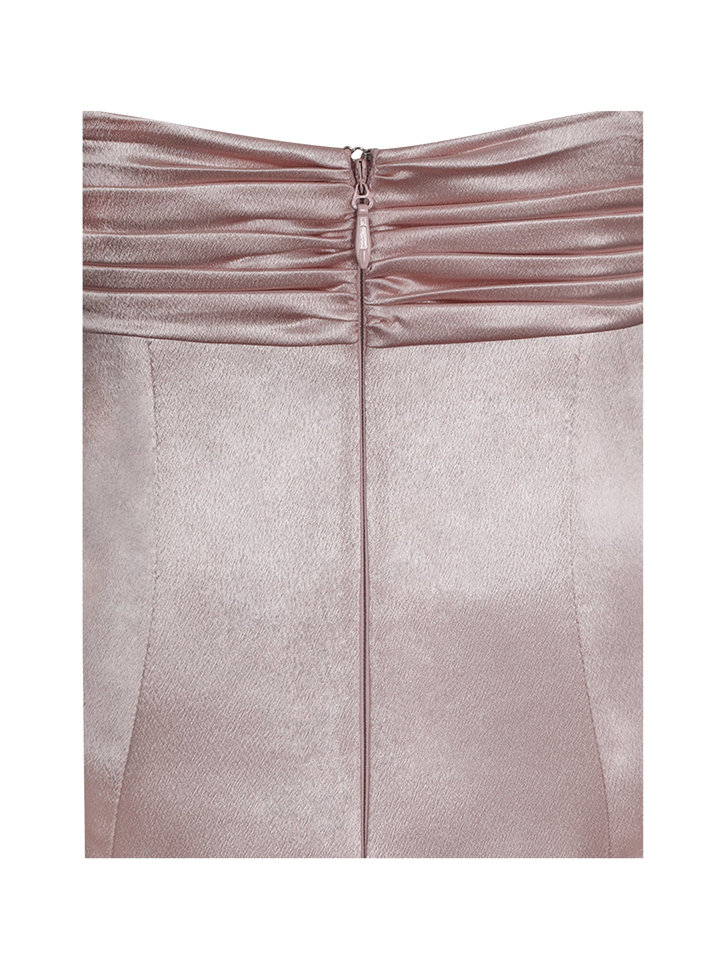 Tullia Dusty Rose Satin Ruched Midi Dress