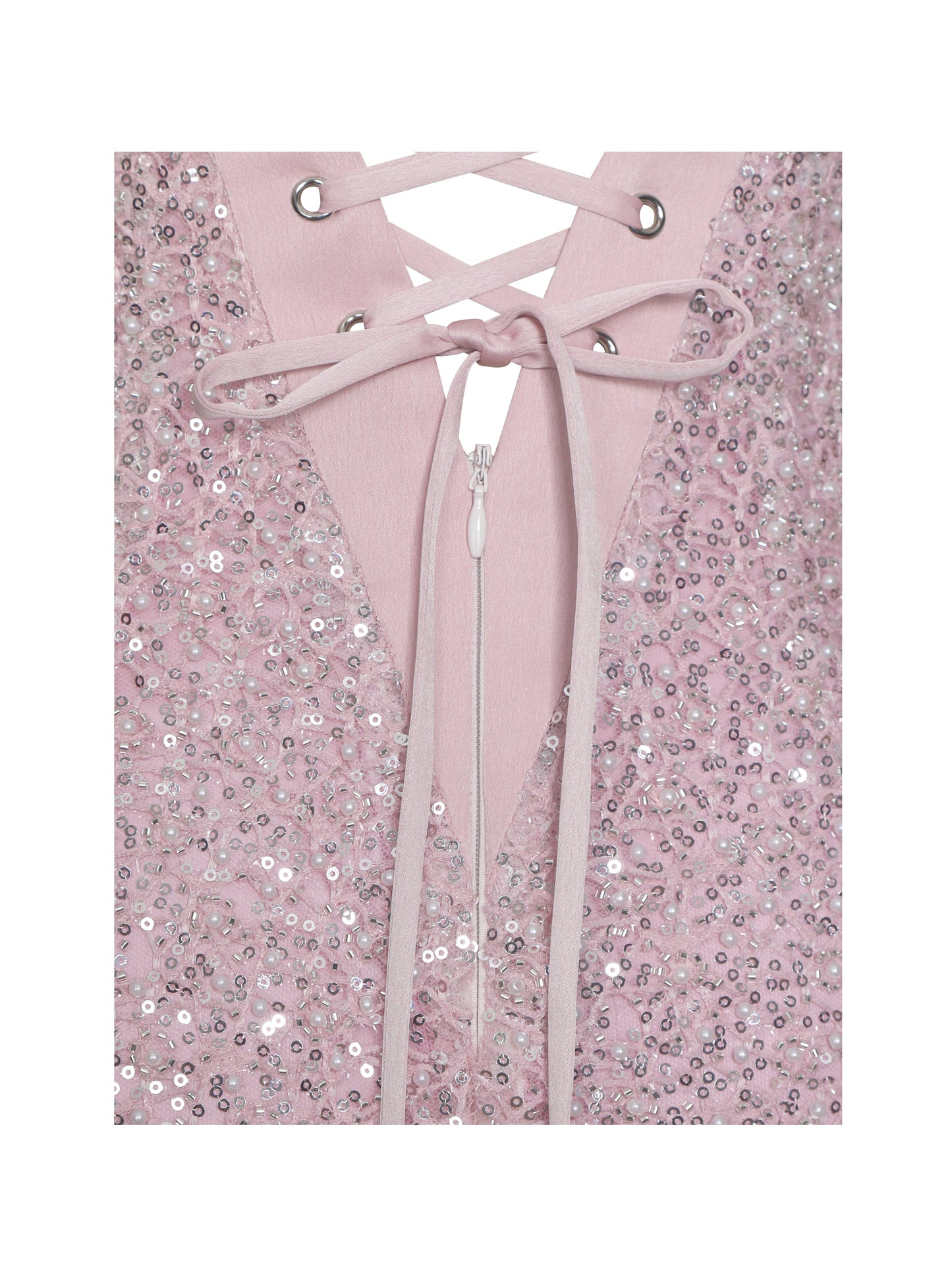 Raizel Pink Beaded Sequin Bodycon Gown with Scarf